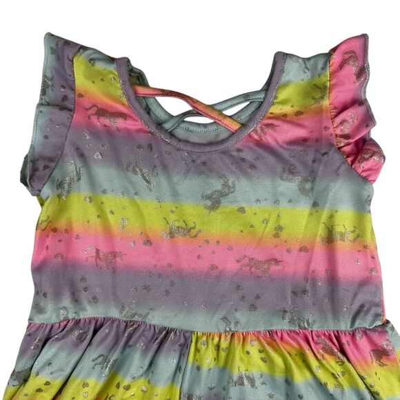 Freestyle Revolution Girls Sz 5 Unicorn Multicolor Pink Blue Sleeveless Dress - Picture 3 of 7